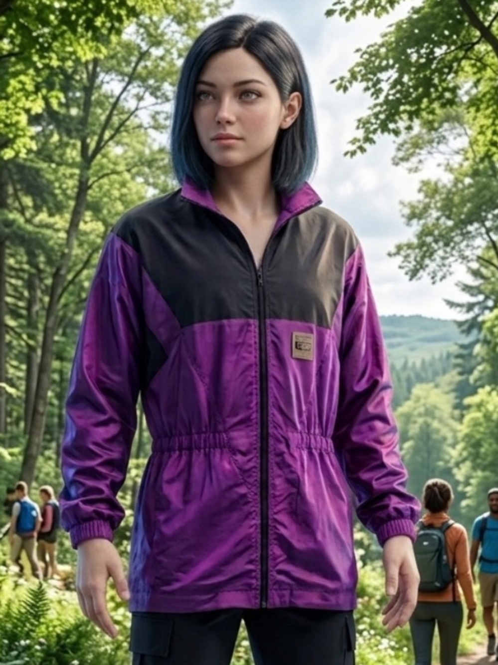 Avia jacket Y2K vintage metallic purple black fitness training full-zip Small